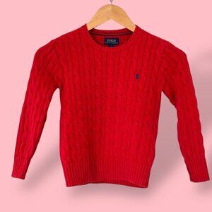 Polo by Ralph Lauren Kids Red Cable Knit Sweater